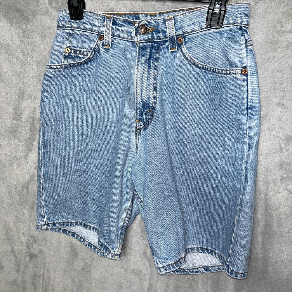 VTG Levis Jean Shorts Mens 28x10 Orange Tab Distressed Jorts USA 90s